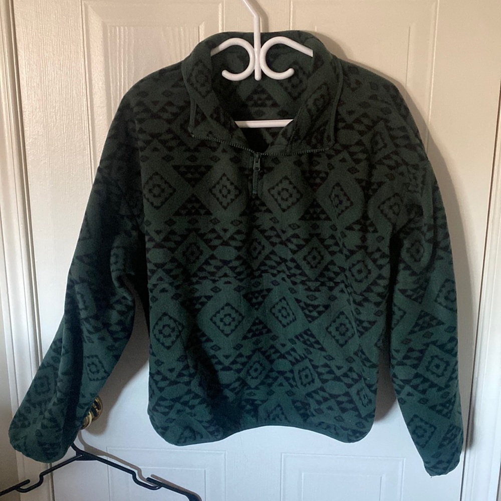 Cropped Green Quarter-zip